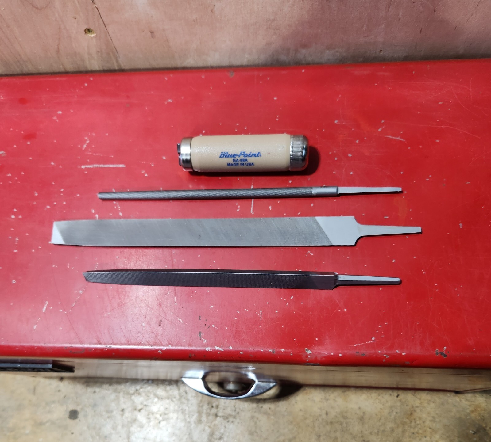 BAHCO Tools 3pc Assorted File Set w/ Blue-Point Adjustable File Handle GA98A
