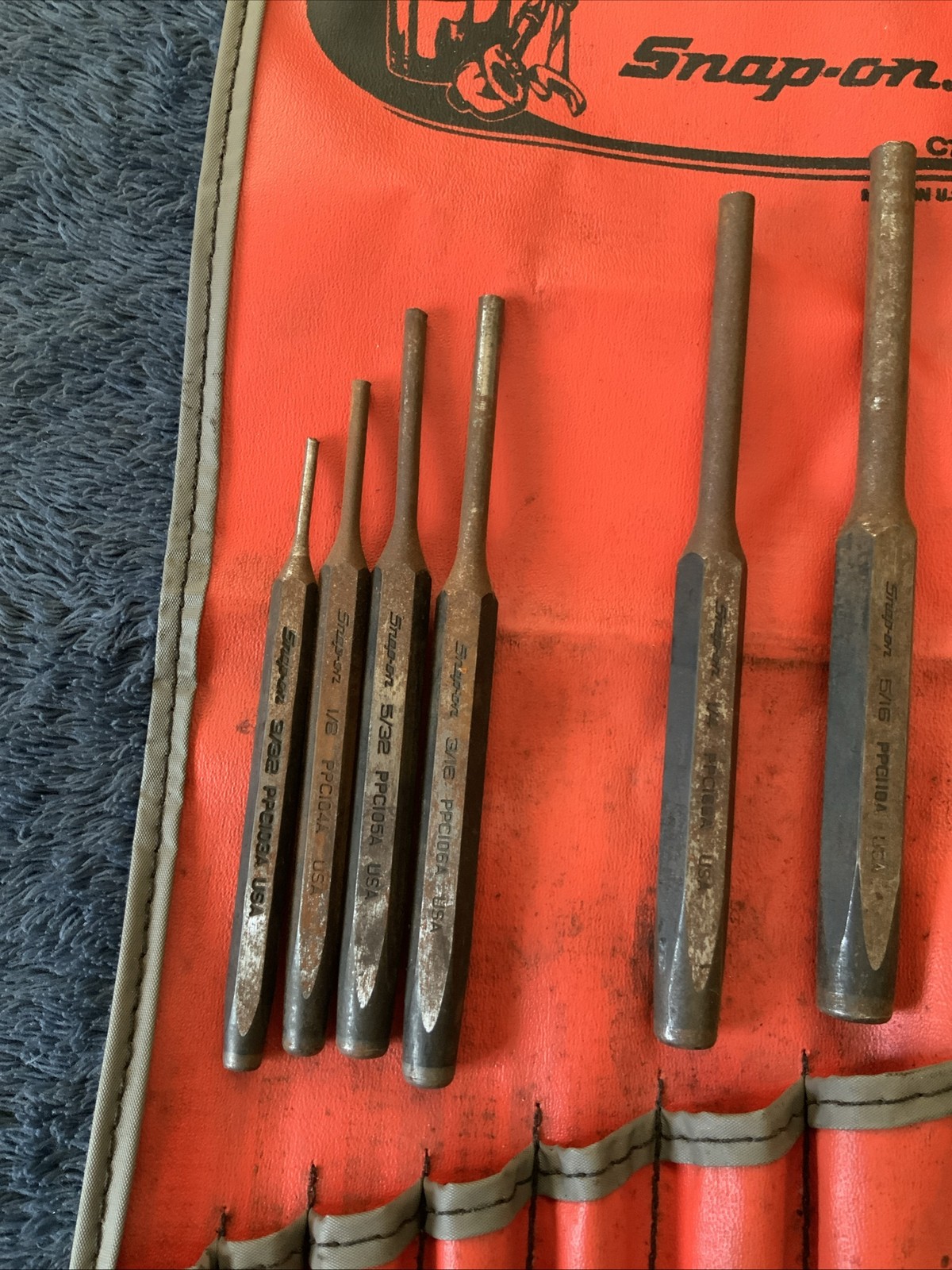 Snap On 6pc Punch Set….missing 1 In Set….surface Rust….