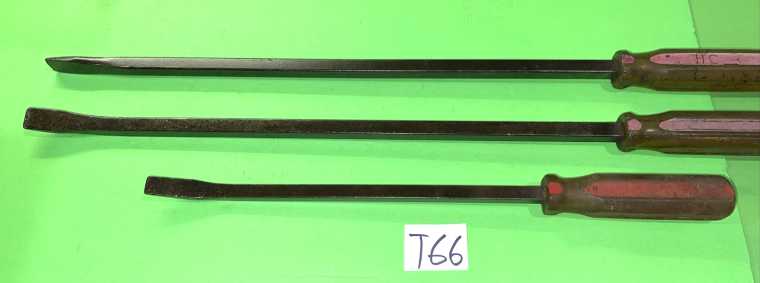MAC TOOLS 3 PIECE PRY BARS CURVED & STRAIGHT 12 INCH, 19 INCH LENGTH