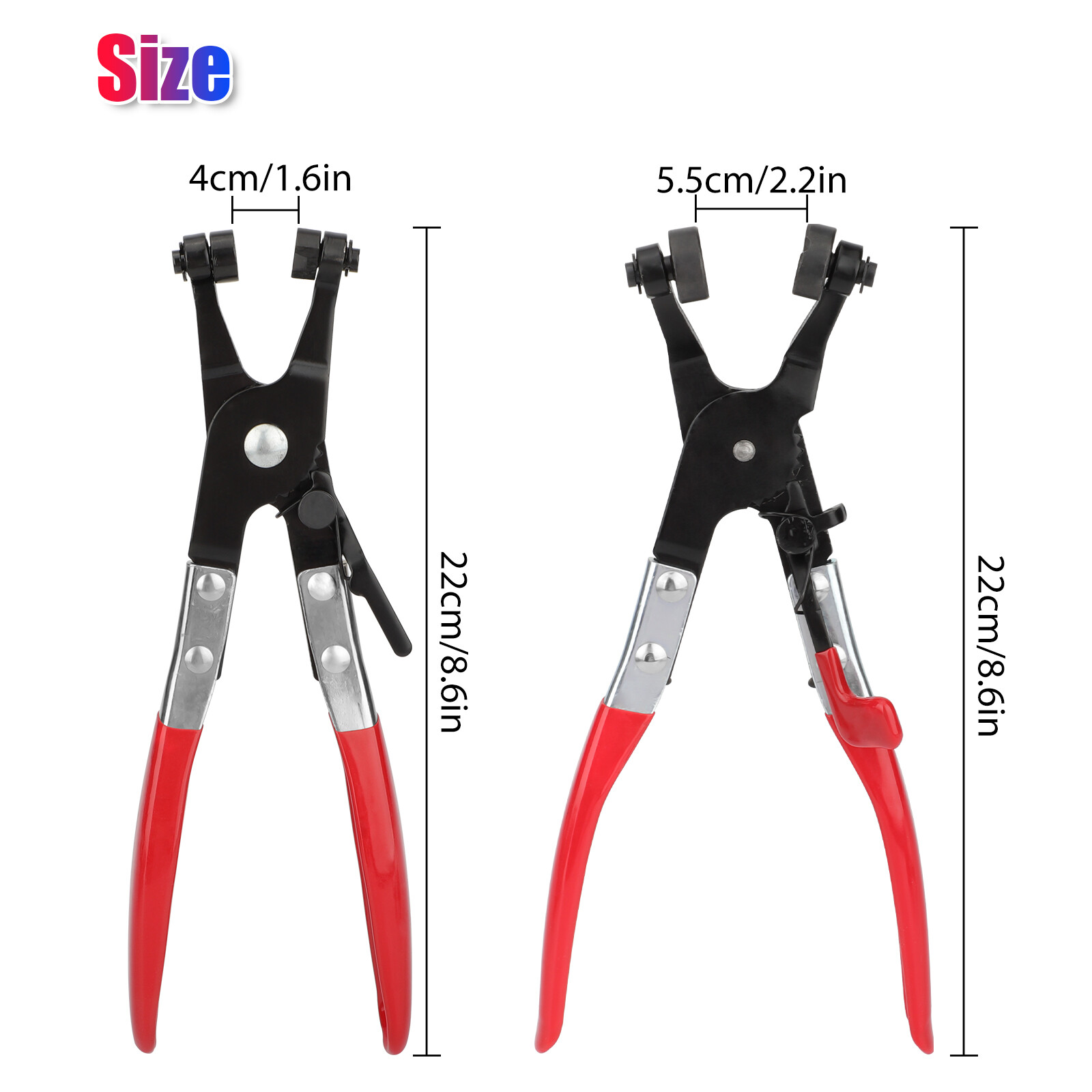 2x Flat Band 45° Angled Swivel Jaw Locking Tools Hose Clamp Plier Coolant Clip