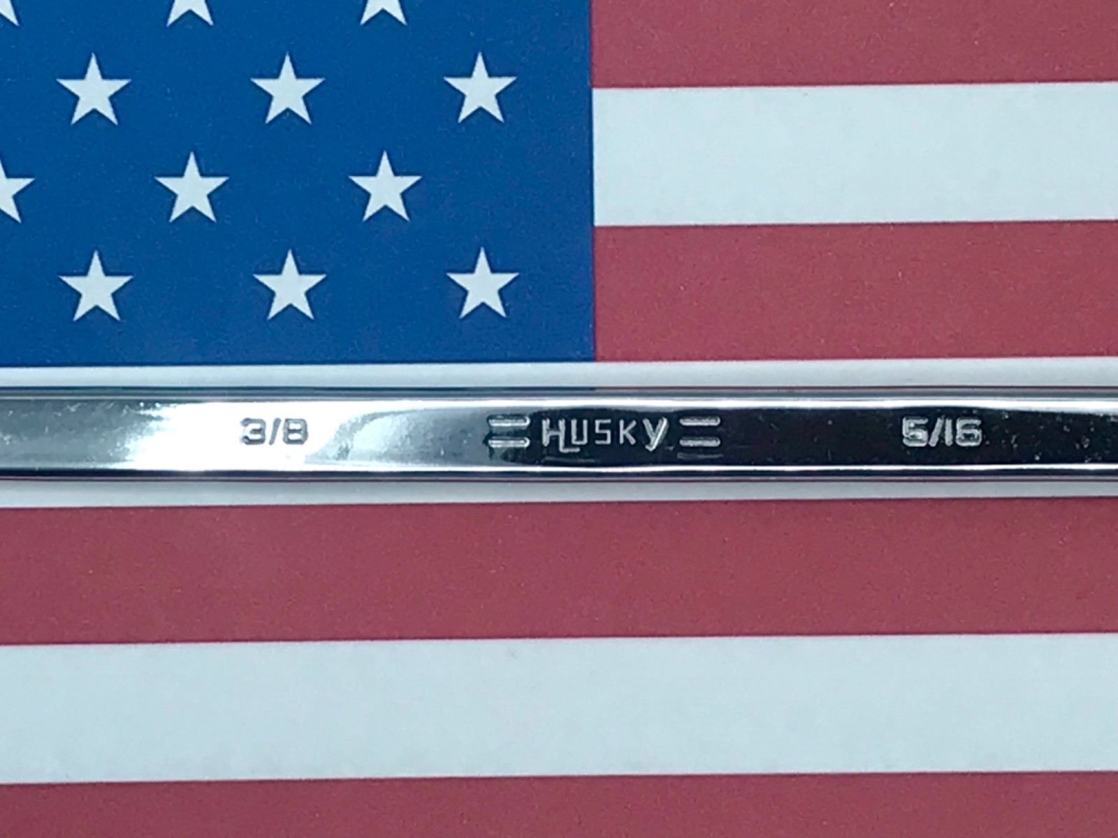 =Husky= USA 🇺🇸 NOS 3/8” x 5/16” Full Polished Chrome Box Wrench, 39811