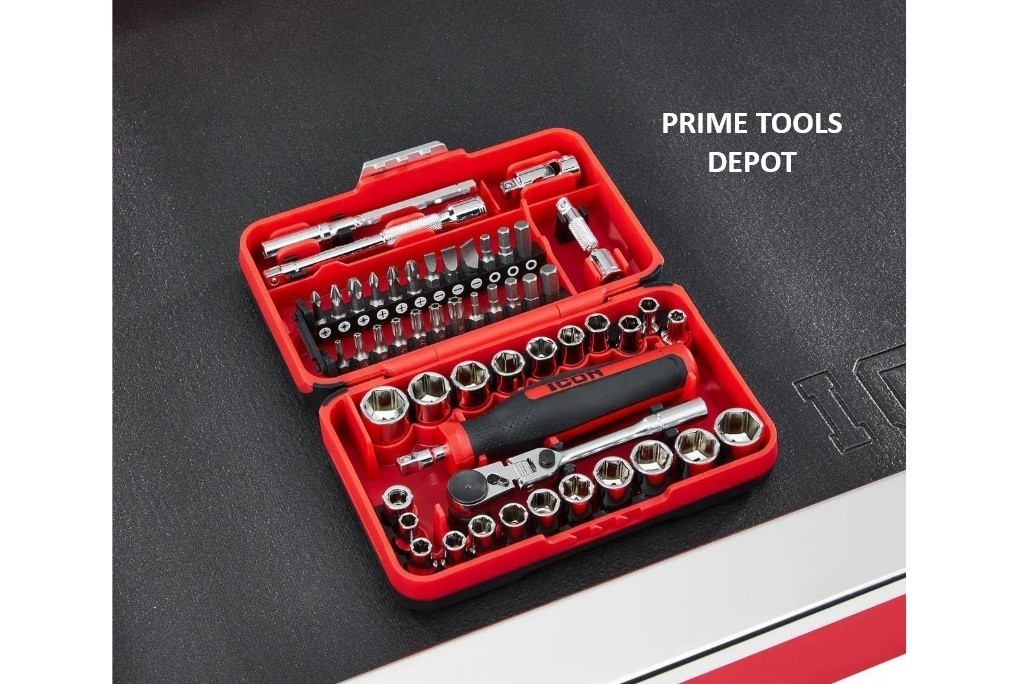 ICON 1/4 in. Drive Compact Socket and Bit Set, 52-Pc, 70695, Lifetime Warranty