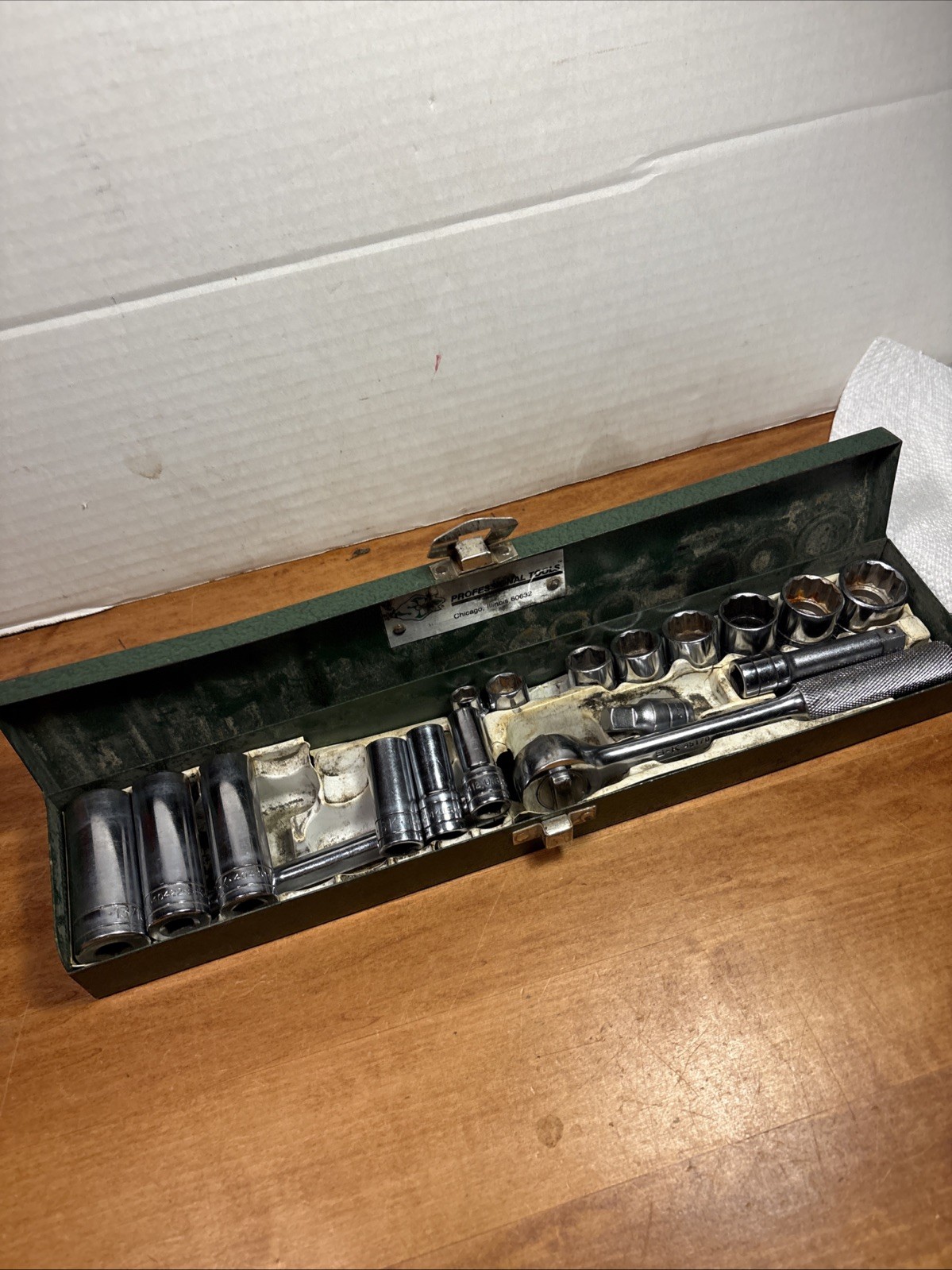 Vintage S-K Tools 3/8″ Drive Socket Set. plus Box. SAE SK USA