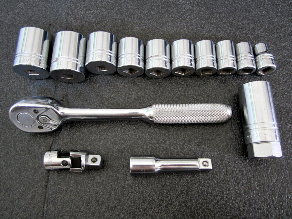 Vintage Indestro Select 3/8″ Drive 14pc SAE Socket Set 6272 Ratchet Made in USA