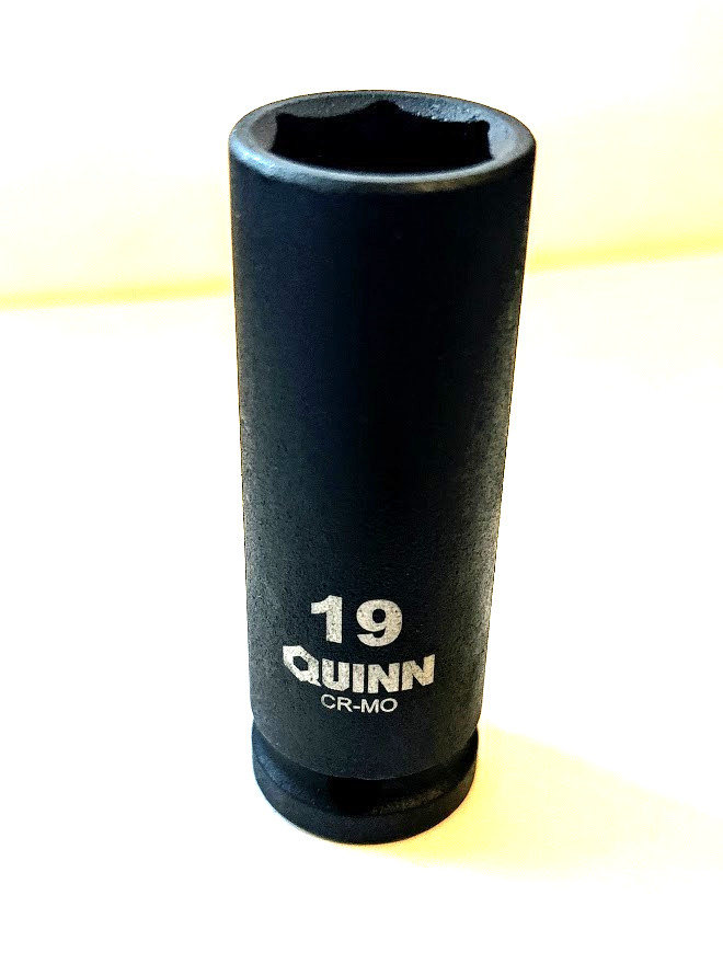 Quinn 19 mm x 1/2″ Dr Standard Deep Impact Socket 6 Point Free USA Shipping