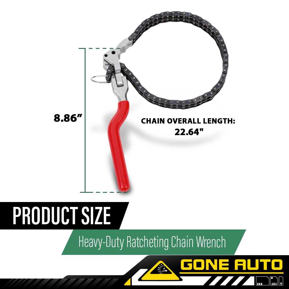 Heavy-Duty Ratcheting Chain Wrench Fittings 60-160mm Oil Filter Change Pipe