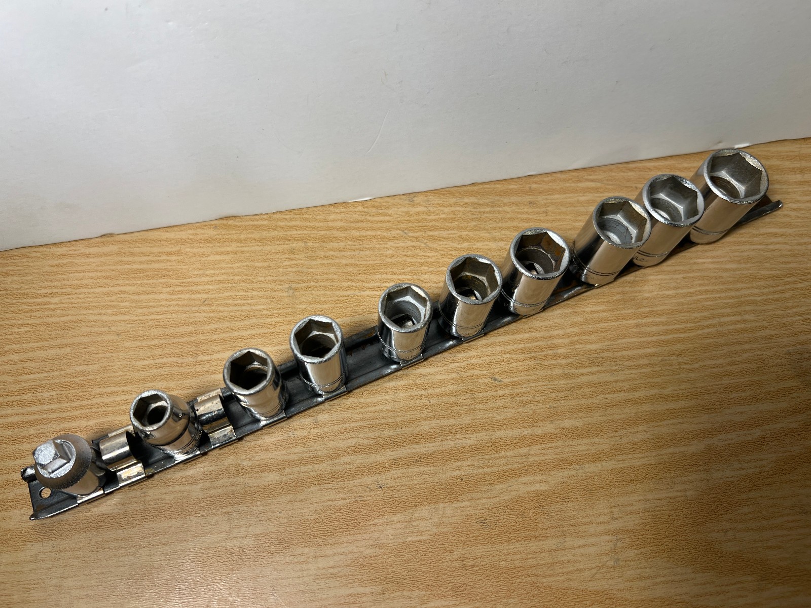 Vintage 1970 Vulcan Williams BM Metric Shallow Socket 10pc Set 3/8 Drive USA 6pt