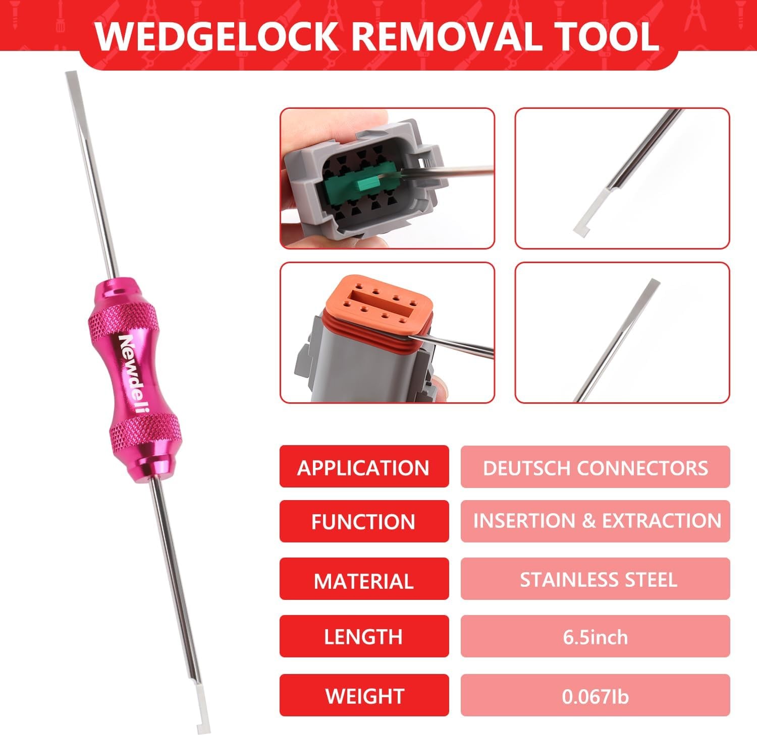 Newdeli Deutsch Crimp Tool Kit 8Pcs Connector Molex Black