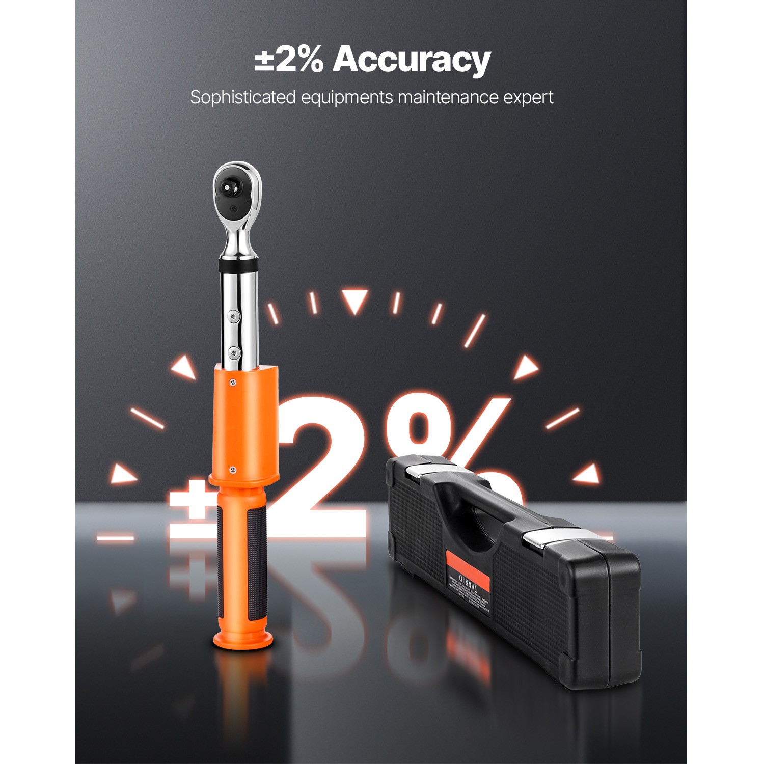 Digital Torque Wrench 3/8 Inch Drive 0-99.57 lbf-ft / 0-135 N.m 72-Tooth LED