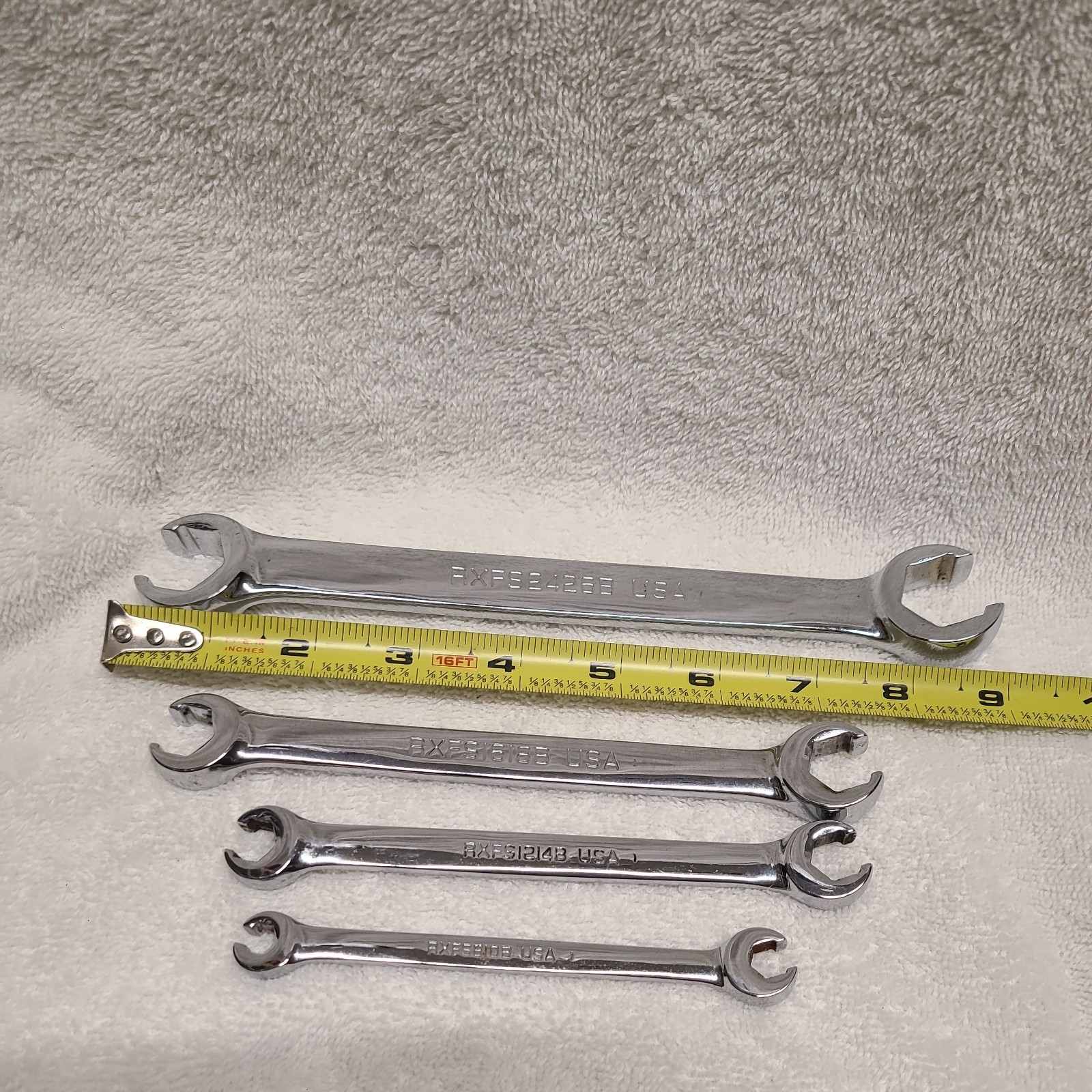 Lot 4 Snap-On Double End Flare Nut Wrench RXFS2426B RXFS1618B RXFS1214B RXFS810B