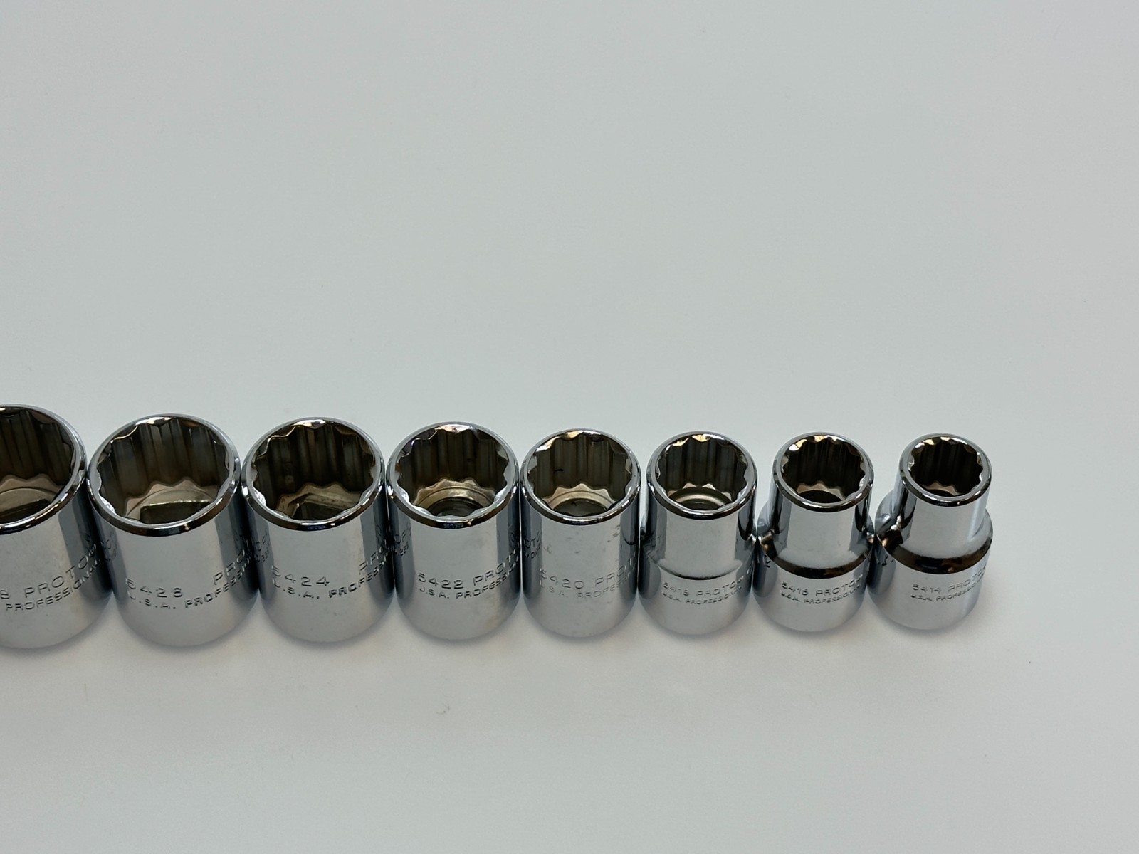 🇺🇸 NEW Proto Tools USA 10pc 1/2” Drive SAE 7/16- 1” Chrome Socket Set 12 Point