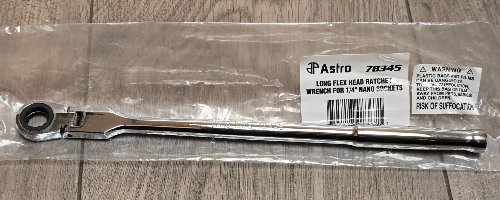 Astro Tools 10″ Long 11mm Flex Head 1/4″ dr Nano Socket Ratcheting Wrench #78345