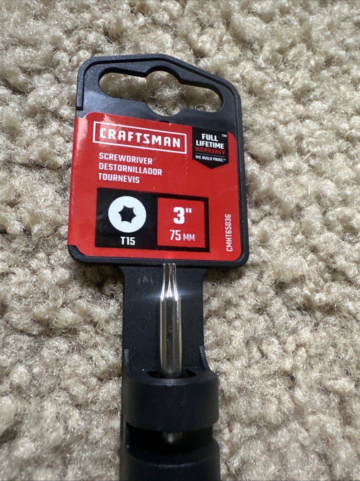 Craftsman Torx Screwdriver T15 3” New CMHT65036