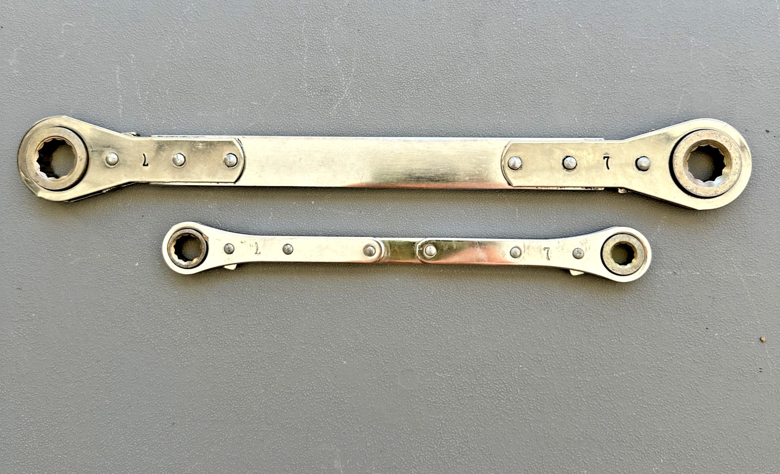 Mac Tools Ratcheting Box Wrench Lot RWLM13152 13 15mm & RWL08102 8 10mm Metric