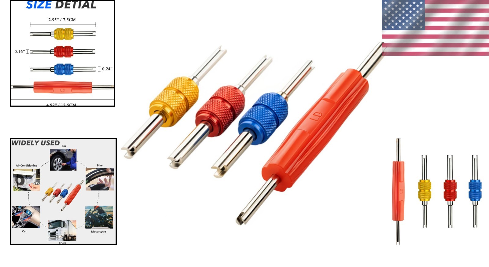 Effortless Air Conditioner & Tire Valve Core Remover Tool – Dual Head Design
