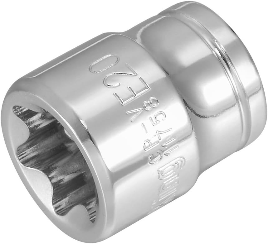 uxcell 3/8-inch Drive E20 External Torx Shallow Socket, Cr-V Steel One Size
