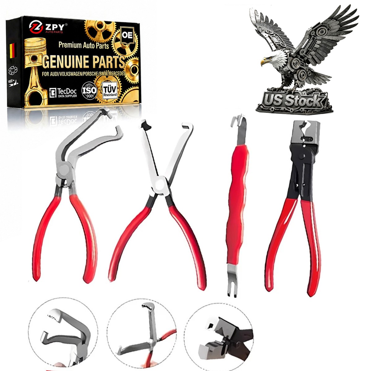 4Pcs/Set Electrical Disconnect Pliers for Cars, Electrical Connector Separator