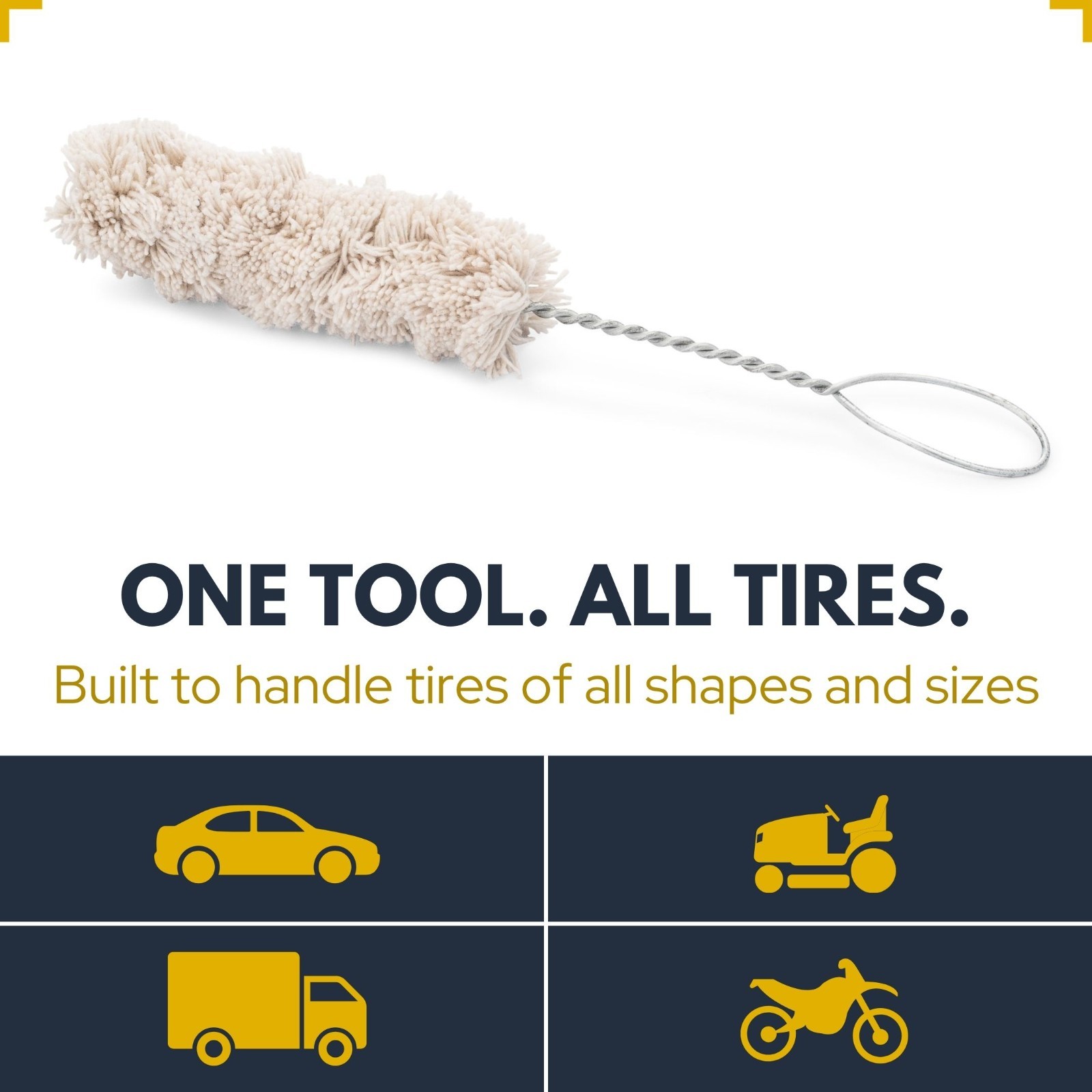 Wenses Original Tire Lube Brush Swab Set (3-Pack) + Tread Depth Gauge