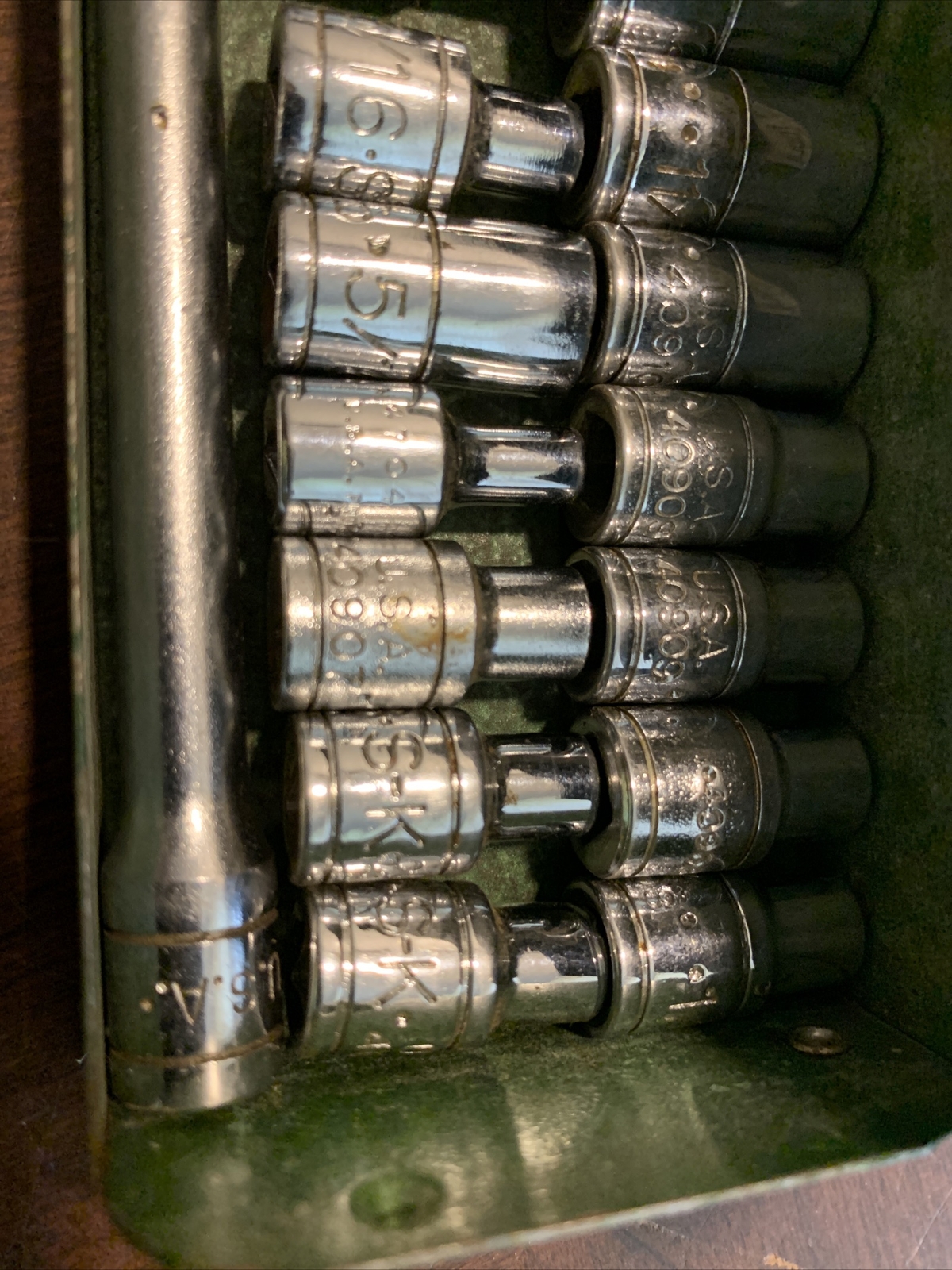 Sk Tools USA Socket Set SAE 1/4 Drive shallow deep ratchet extension service kit