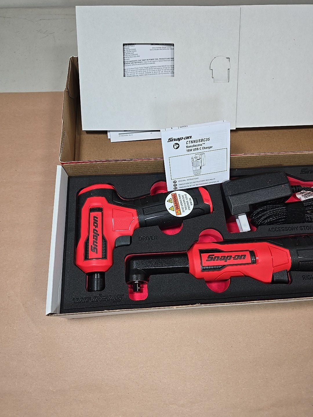SNAP ON TOOLS NEW CTNN2Q3KF Nano/Axcess Tool Kit RED 1/4″ Drive & Hex Bit 2Pc