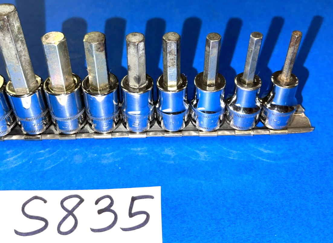 SNAP-ON TOOLS 11 PIECE 3/8 DRIVE METRIC HEX BIT SOCKET DRIVER SET 4MM TO 14MM