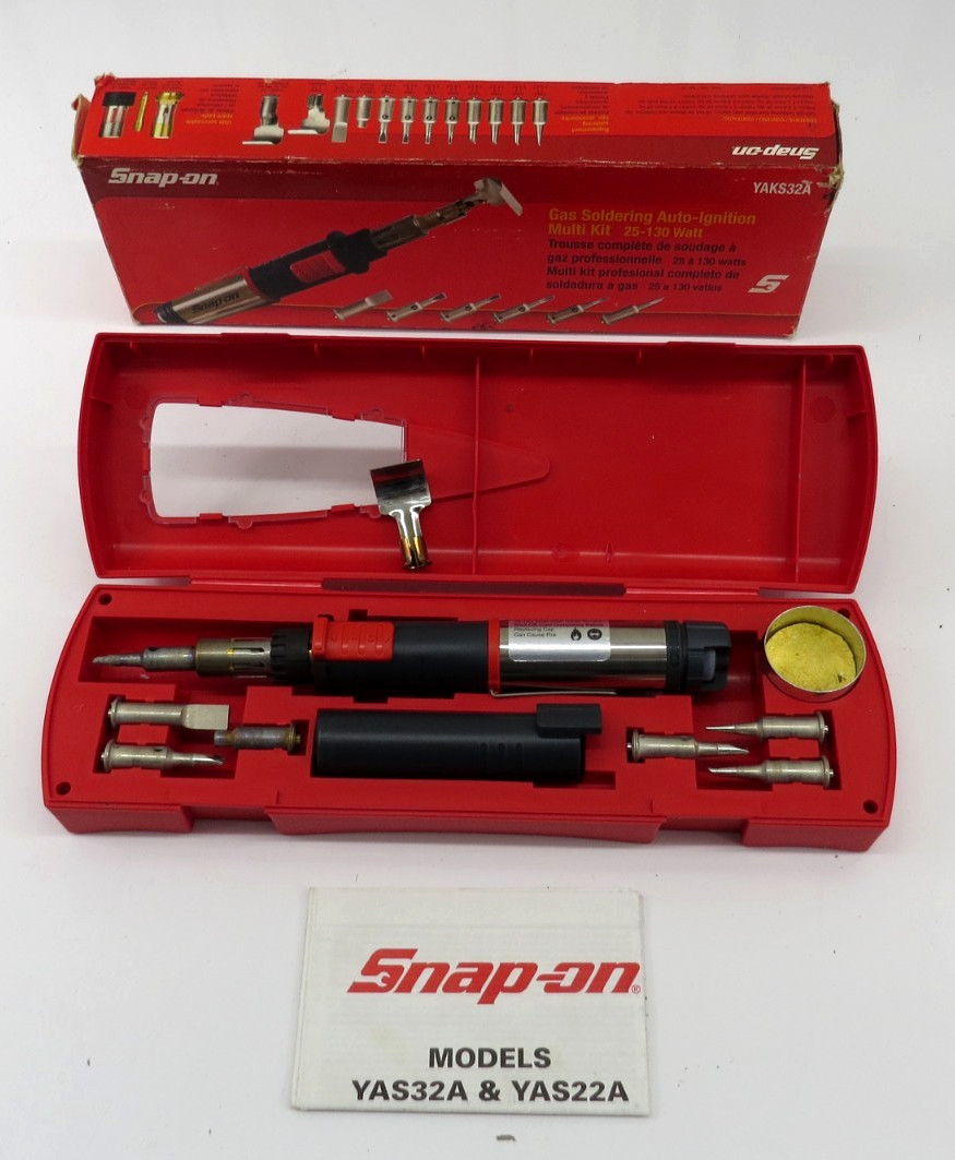 Snap On Gas Soldering Auto-Ignition Multi Kit 25-130 Watt W/Storage Case YAKS32A