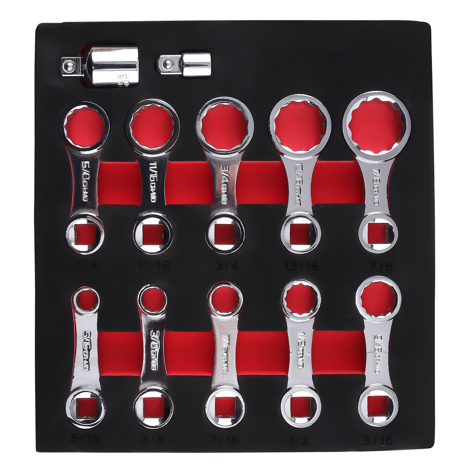 12X Torque Adapter Kit 11/16″ 3/4″ 13/16″ 7/8″ 1/2» 1/4» 12 Point
