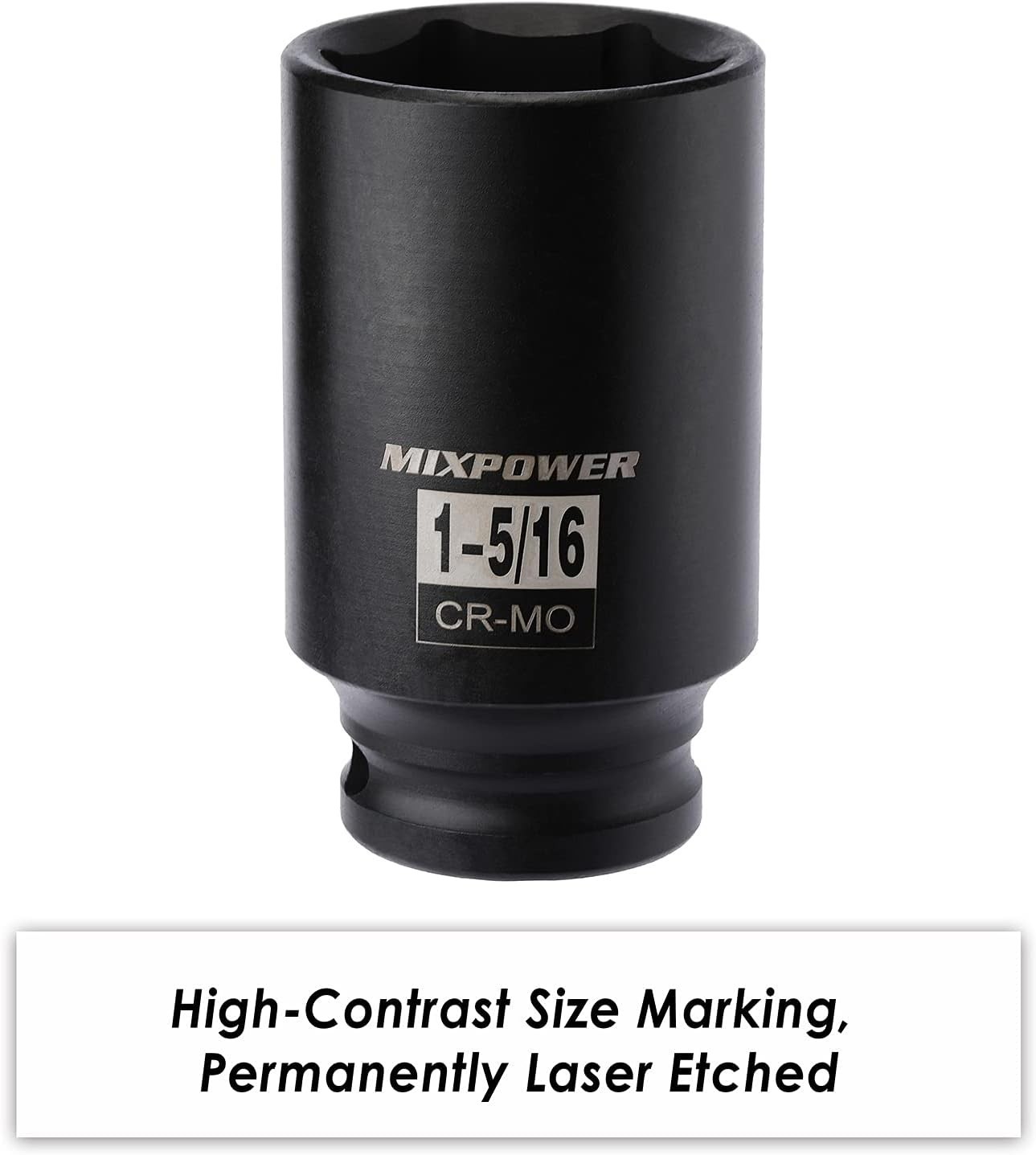 High-Torque 1/2″ Drive 6-Point Impact Socket – 1-5/16″ Chrome Molybdenum Steel