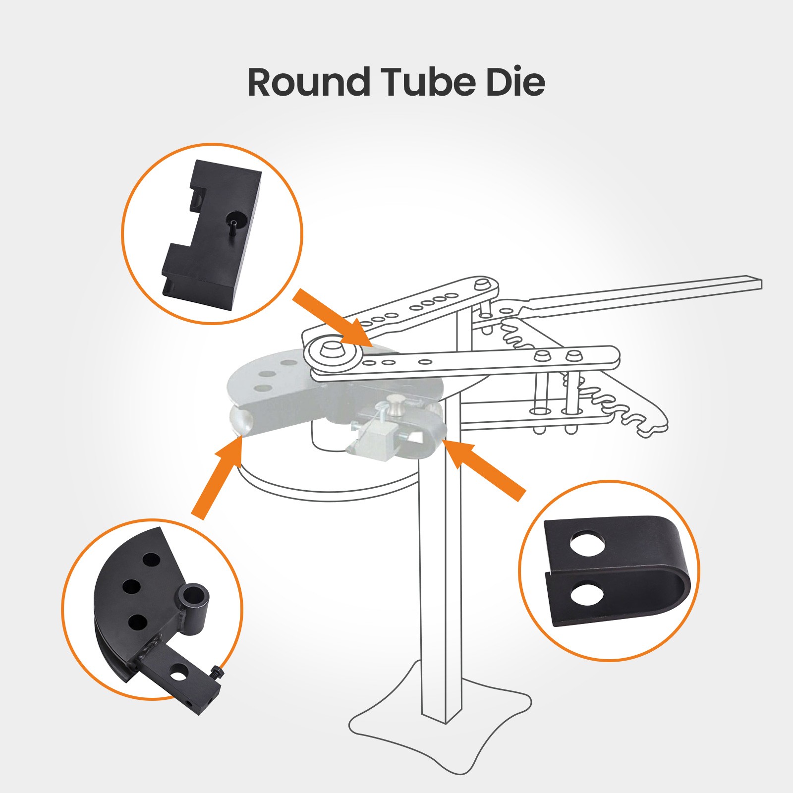 Round Tube Bender Die For Wfb2 Tubing Bender 1.5″ X 5″ 120 Degree Radius