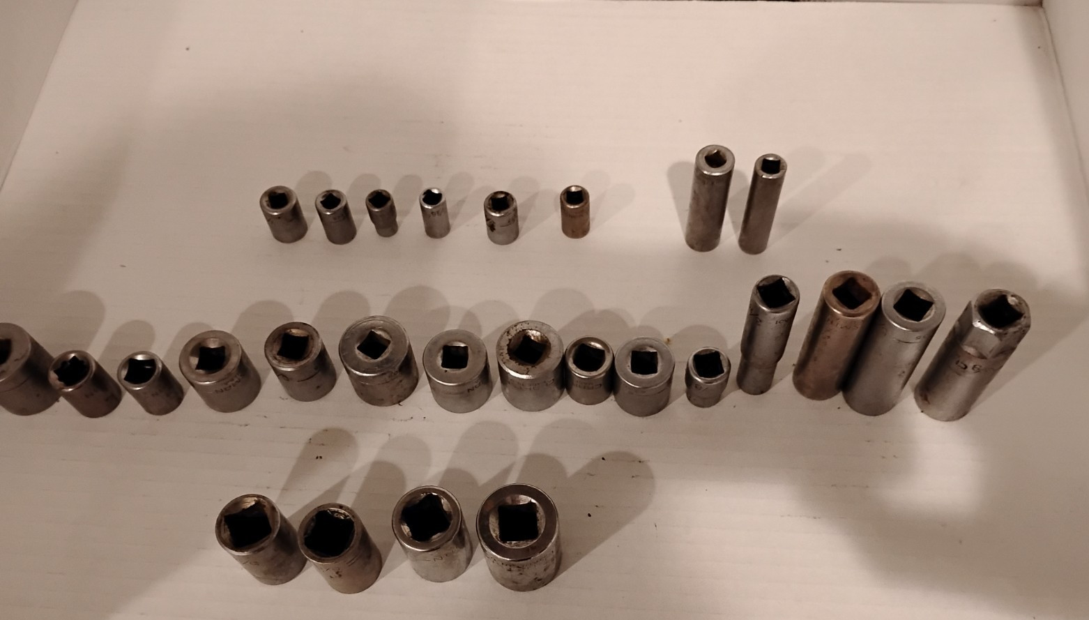 Craftsman USA lot of Sockets 27pcs 1/4,3/8,1/2″ drive and sizes Made in the USA