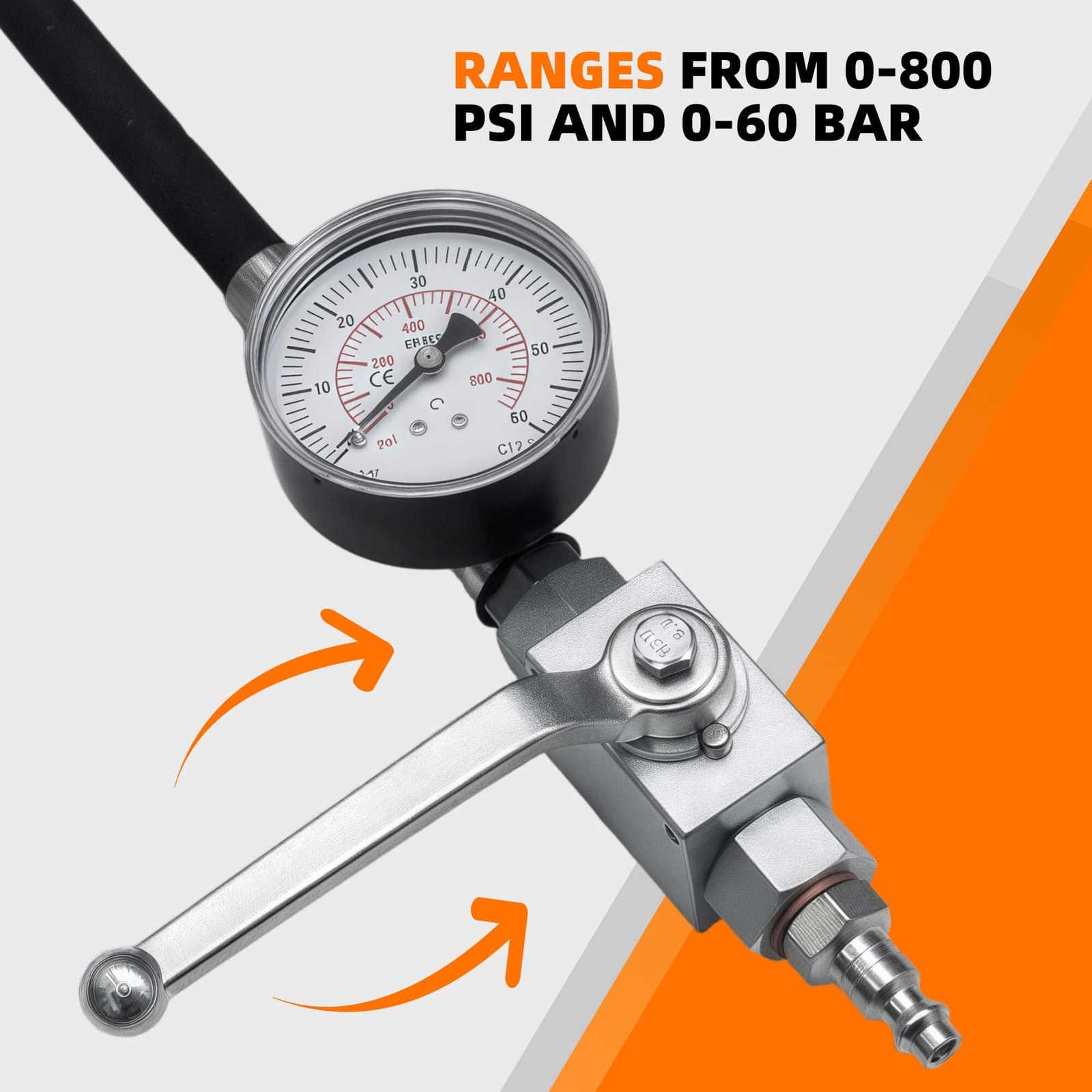NAYAMOL High Pressure Oil System IPR Air Test Tool Kit Fitting & Gauge Air Meter