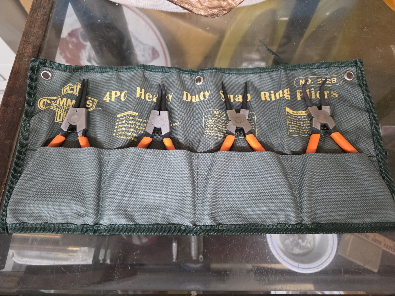 Vintage Cummins Industrial Tools 4pc. Heavy Duty Snap Ring Pliers Orange 5728