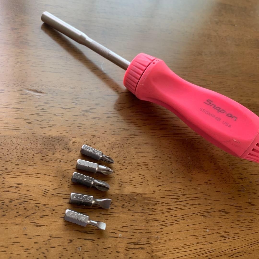 Snap-on SSDMR4B Ratchet Screwdriver PINK W/BITS
