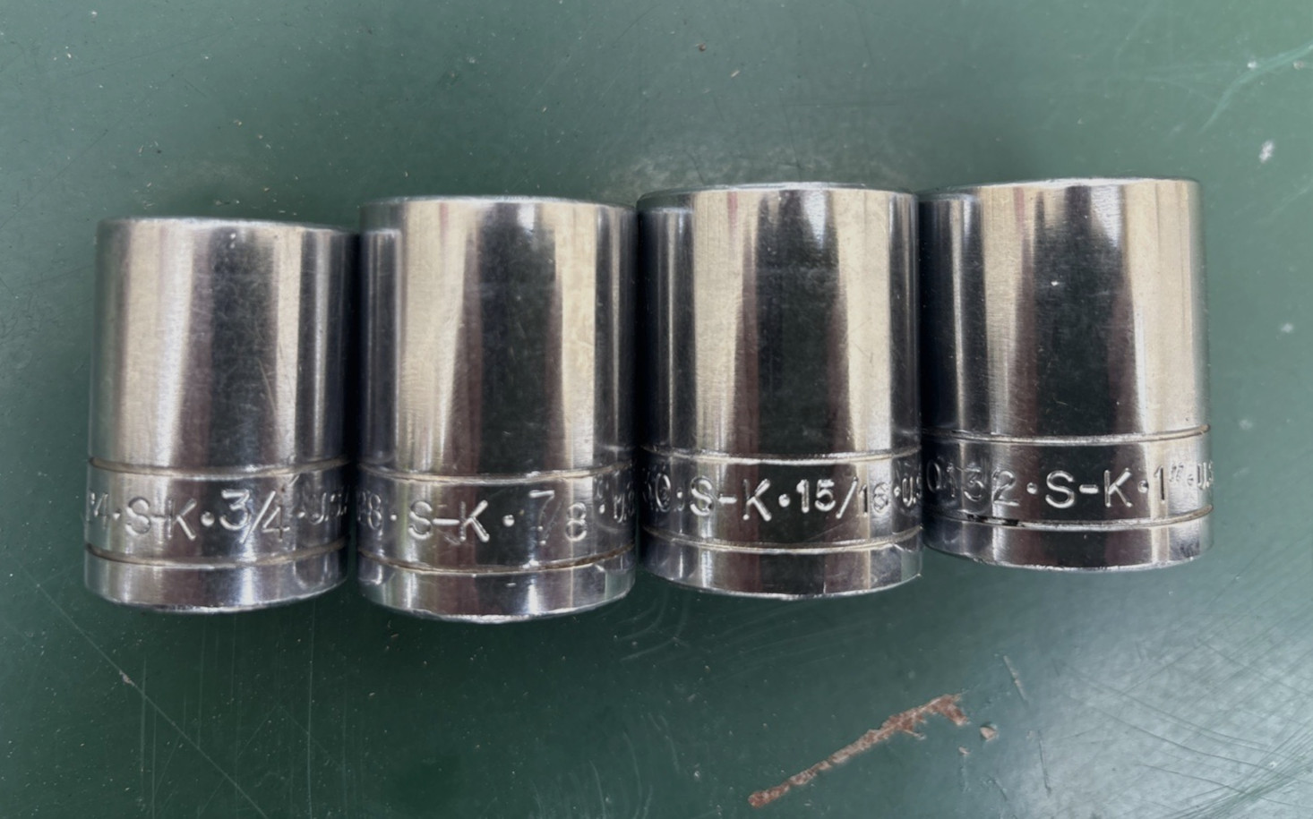 Vintage S-K (SK) Socket Lot – 1/2 Drive SAE 12 Pcs – 7/16” to 1 1/4”