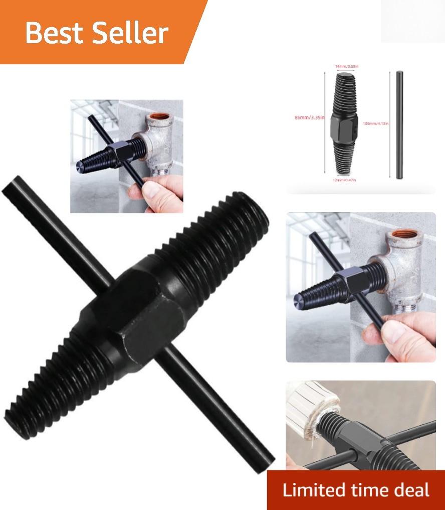 High-Carbon Steel Screw Extractor for 1/2 Inch & 3/4 Inch Pipes – Durable Tool