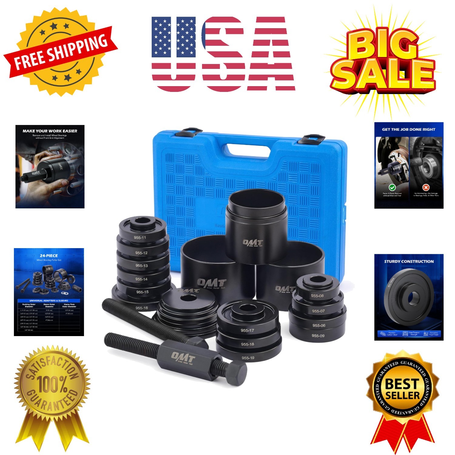 Wheel Bearing Press Kit for Front Wheel Drive Bearing Removal & Installation,…
