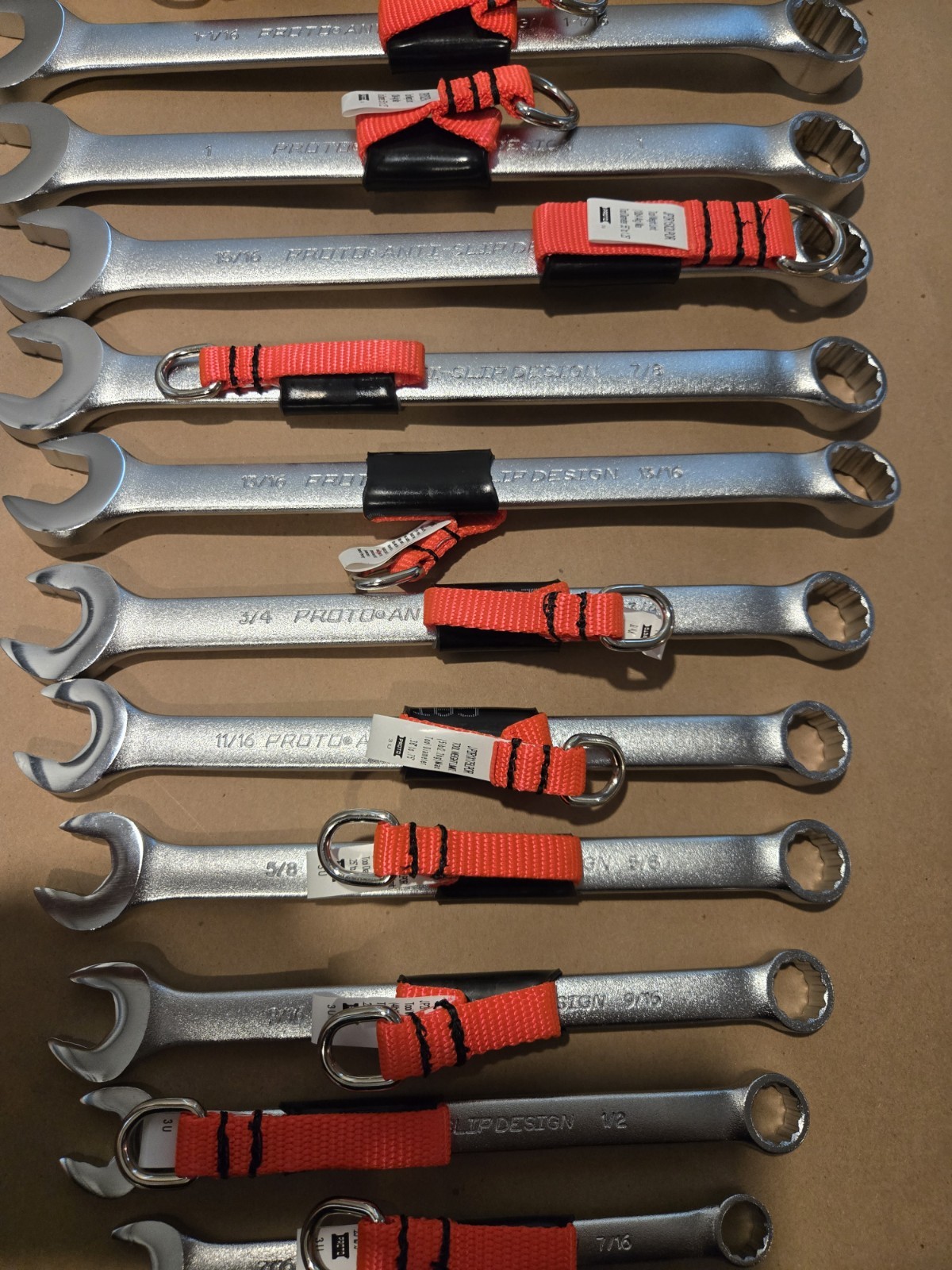 NOS Proto Professional 15PC 5/16″-1-1/4″ 12PT SAE Anti-Slip Combo Wrenchs READ