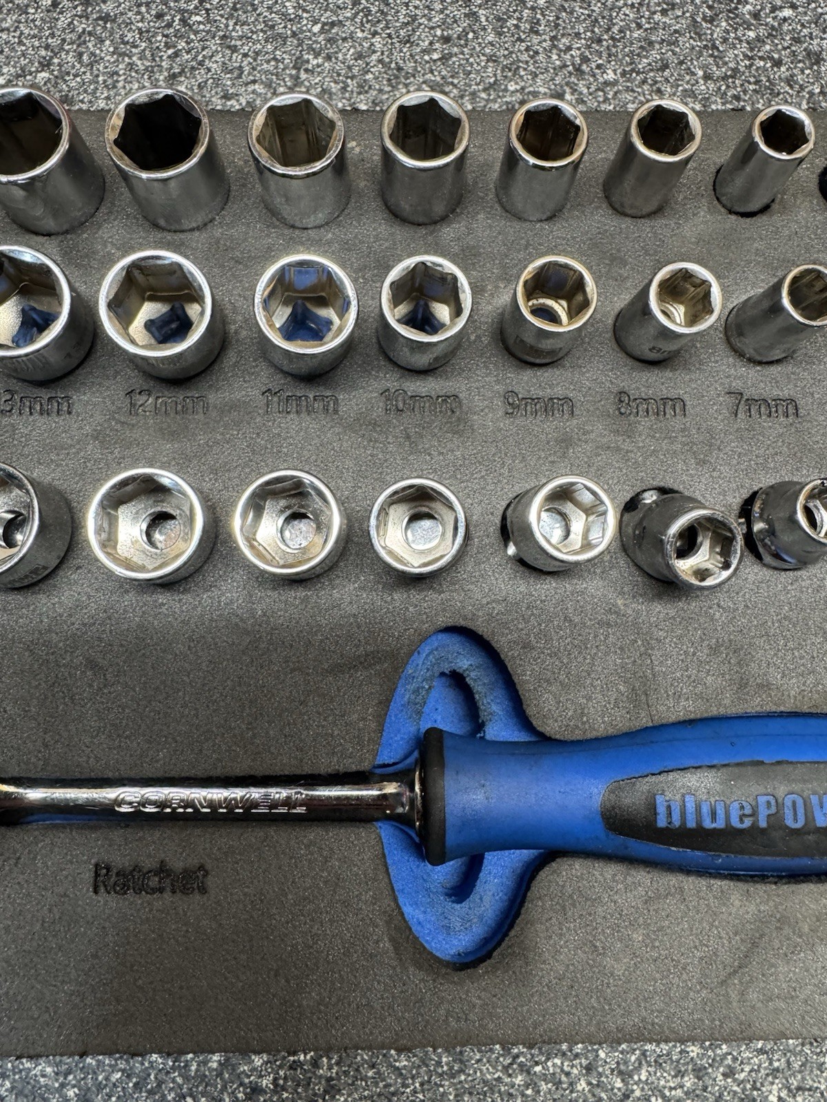 CBP391HFS 39 Piece Cornwell 1/4″ Dr Metric Socket & Flex-Head Handled Ratchet Se