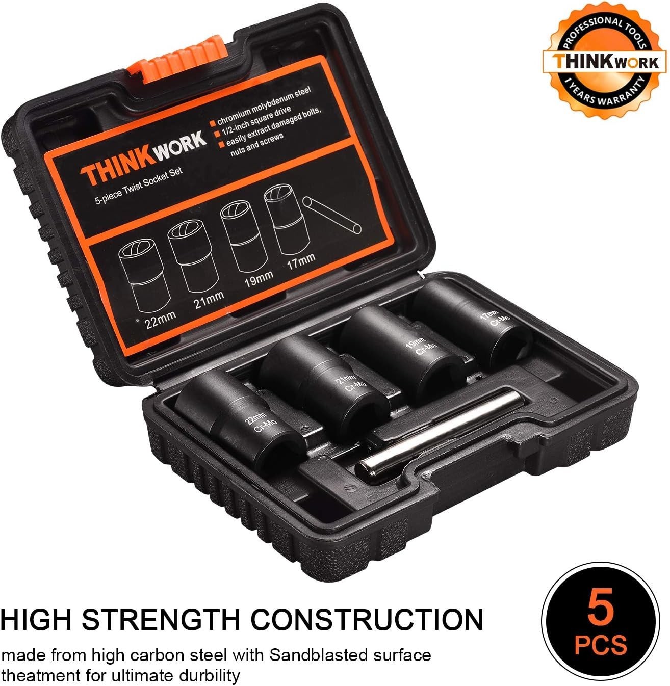1/2 Inch Drive Lug Nut Removal Tool, 5-Piece Wheel Lock Removal Kit, Lug Nut …