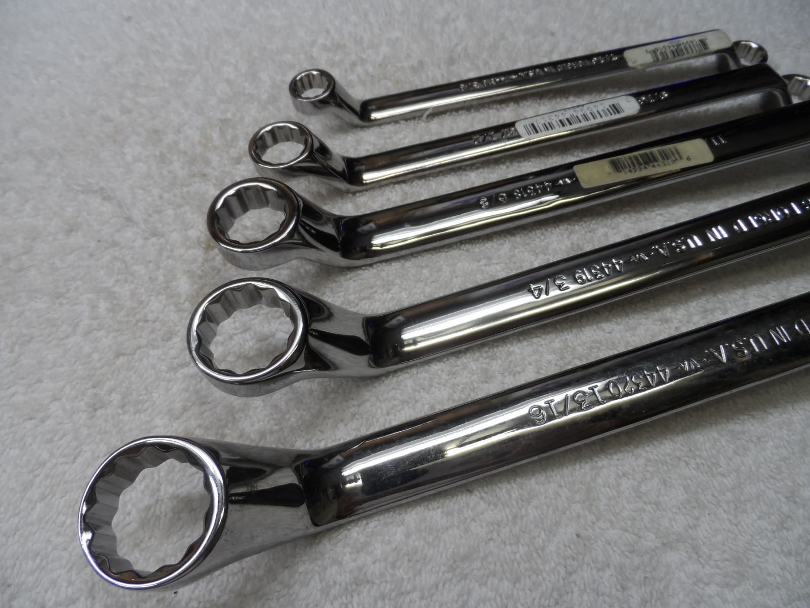 Craftsman Professional USA NOS Deep Offset Full Polish SAE Wrench Set – 5 pcs