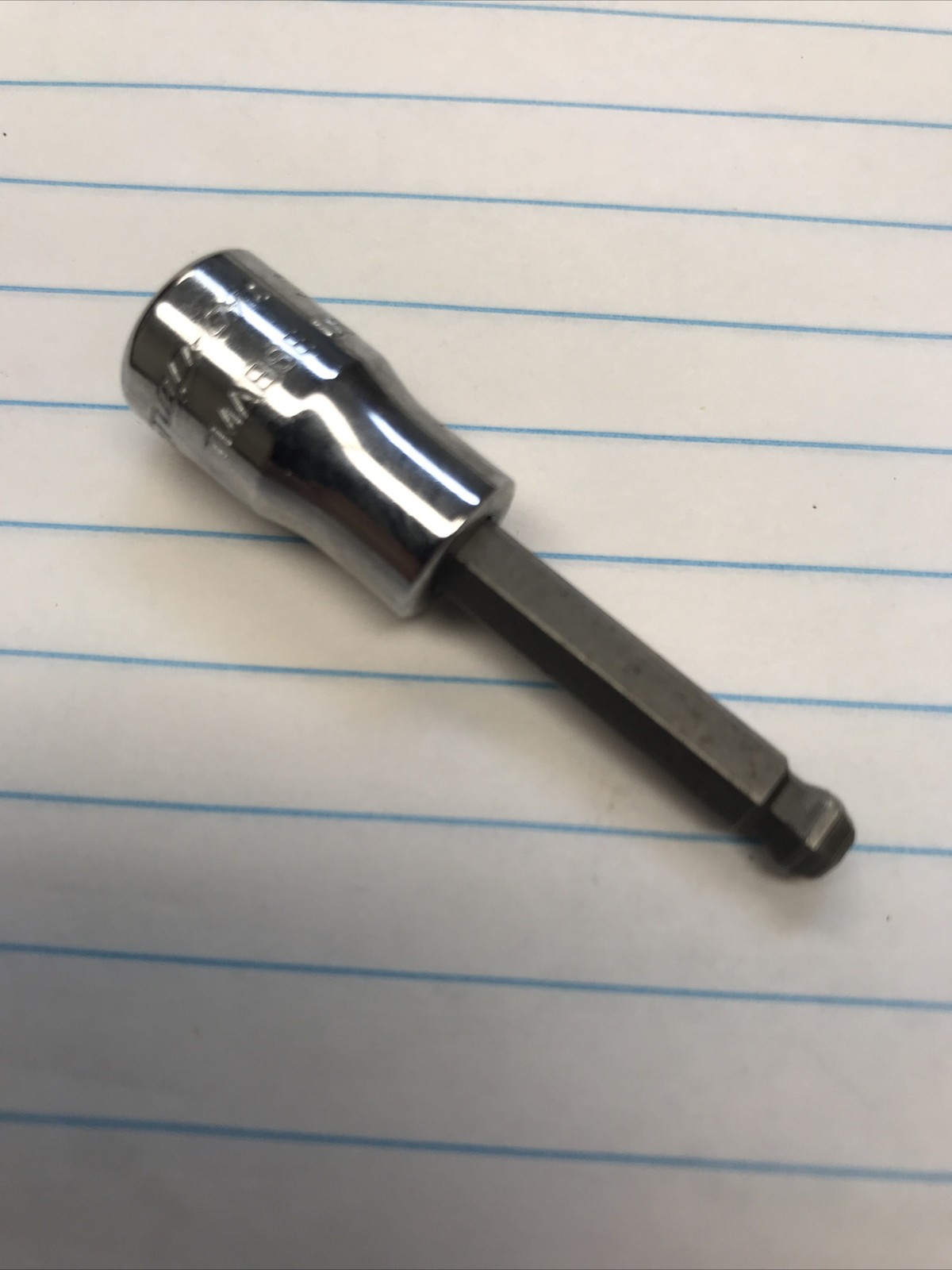 1 pc. SNAP-ON TMAB6E 1/4” DR. X 3/16” BALL HEX. CHROME. USA (loc stk)