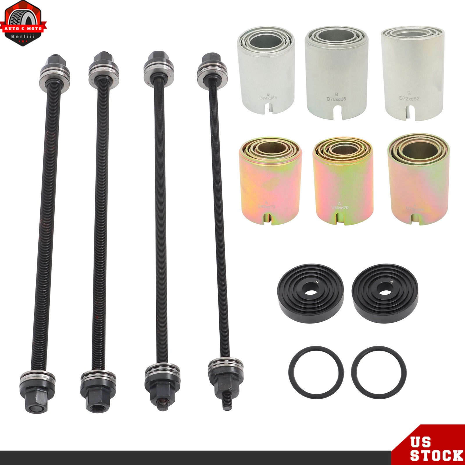 26PCS Universal Press & Pull Sleeve Kit Bush Bearing Removal Insertion Tool Kit