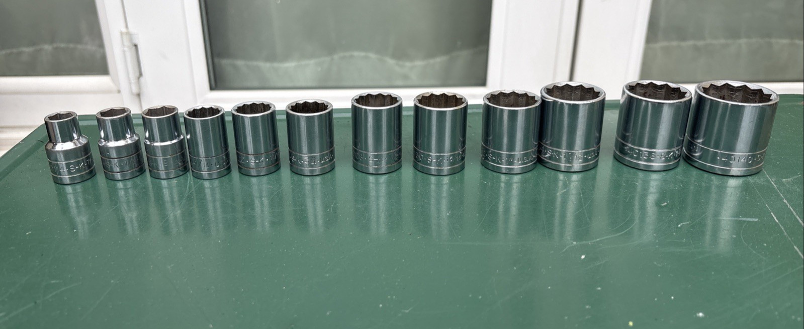 Vintage S-K (SK) Socket Lot – 1/2 Drive SAE 12 Pcs – 7/16” to 1 1/4”