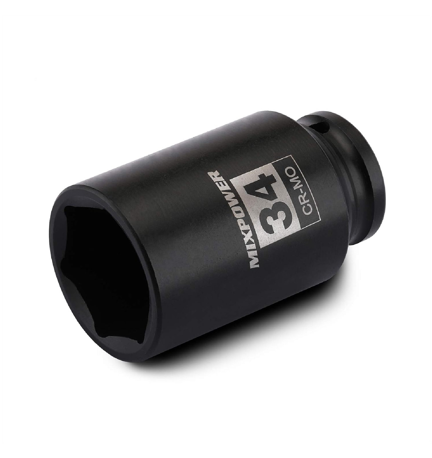 MIXPOWER 1/2″ Drive Deep Impact Socket, CR-MO, 34 mm, METRIC, 6 Point, Axle Nut
