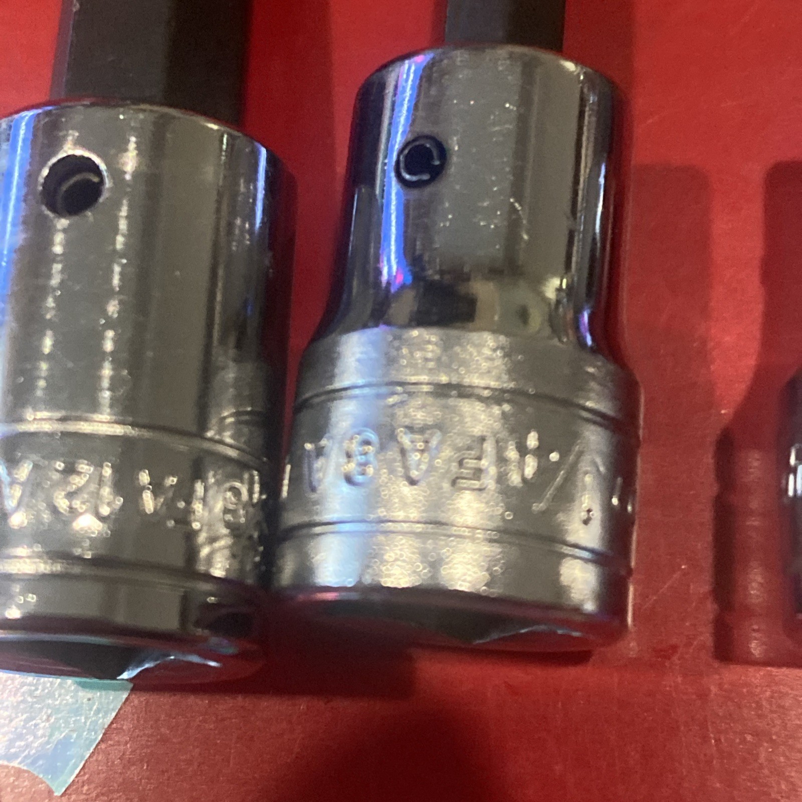 Snap-on 3/8” Drive Hex Bit Socket Set 6 Piece FA4.5A, FA5A FA6A FA7A FA8A FA12A