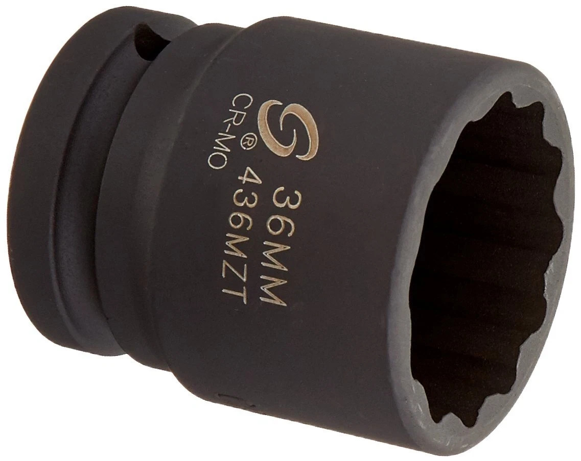 Sunex 436mzt 3/4inch Drive 36mm 12point Thin Wall Impact Socket