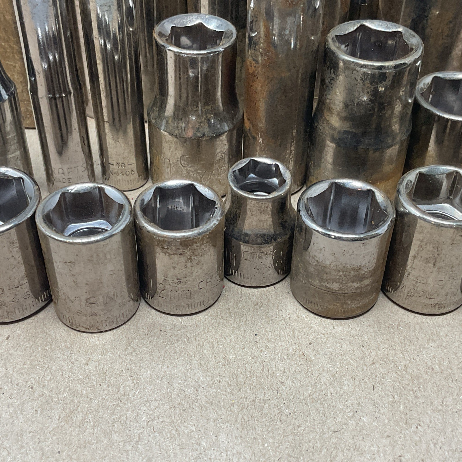 Craftsman Socket Lot of 55 Mixed Drive Metric USA Vintage