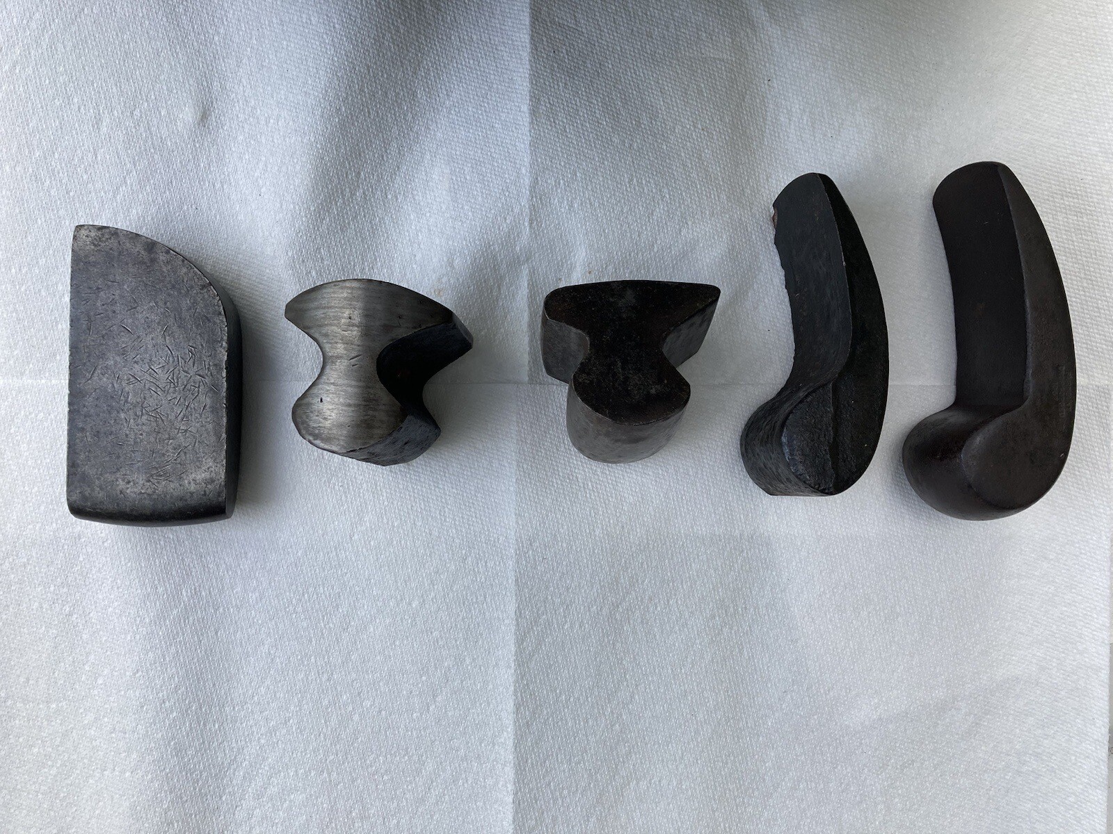 Vintage Lot of 5 Auto Body Sheet Metal Work Dollies. 1 is a Fairmount 1067?