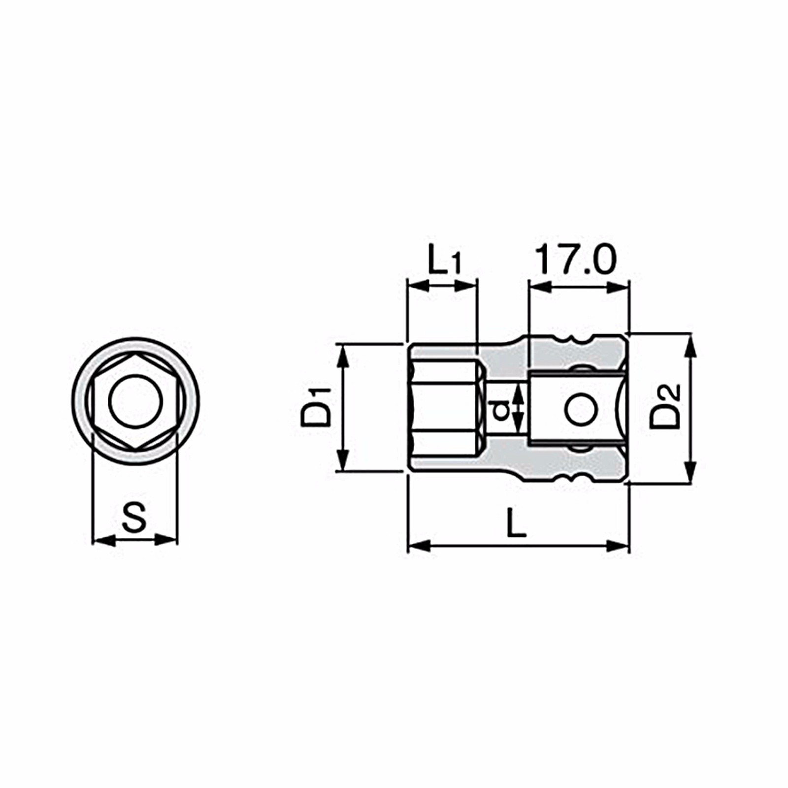 1/2″(12.7mm) Dr. Chrome Vanadium Steel 6-Point Metric Impact Socket 13-32mm