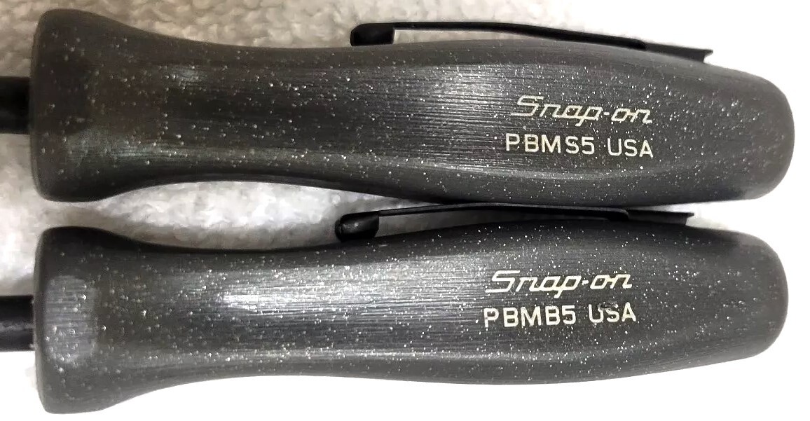 NEW* Snap-On POCKET PRY BAR SET~ BENT & STRAIGHT TITANIUM HARD HANDLES PBMB5, 5″